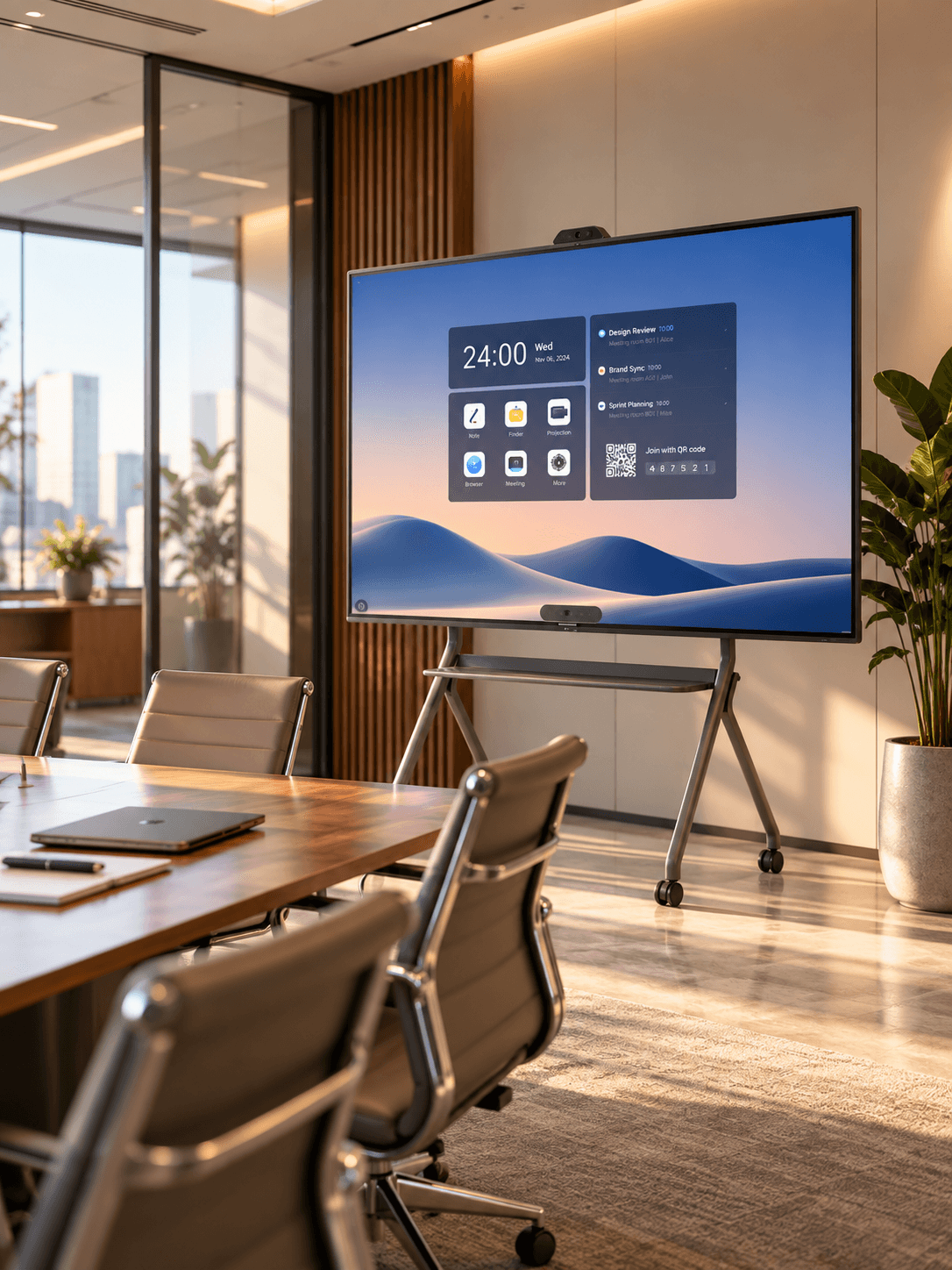 Ruang modern dengan interactive display
